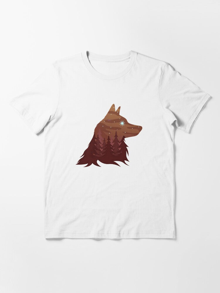 Brown wolf colorful landscape Essential T-Shirt
