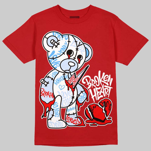 Cherry 11s DopeSkill Varsity Red T-shirt Broken Heart Graphic