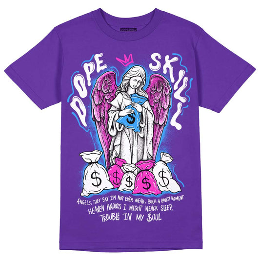 Dunk Purple Championship Court White DopeSkill Purple T-shirt Angels Graphic