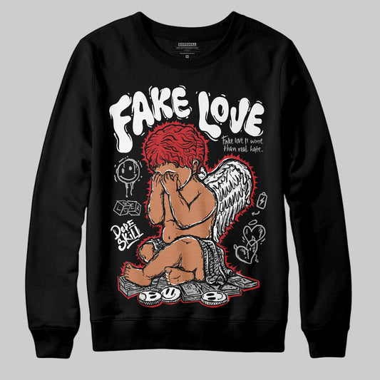 Black Cement 3s DopeSkill Sweatshirt False Love Graphic