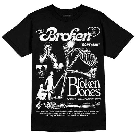 Dunk Panda White Black DopeSkill T-Shirt Broken Bones Graphic