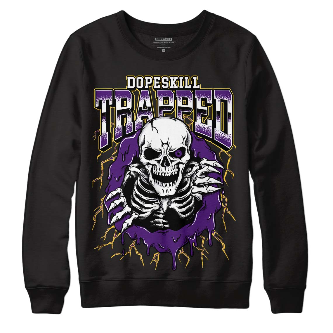 Field Purple 12s DopeSkill Sweatshirt Trapped Halloween Graphic