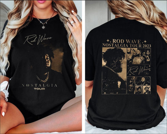 Rod Wave Nostalgia Tour 2023 Shirt, Rod Wave Nostalgia 90s Rap Music 2 Sided Shirt