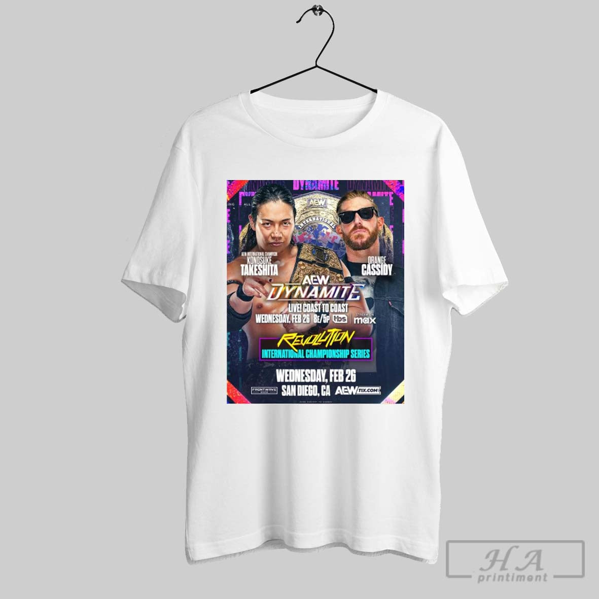 Aew Dynamite Konosuke Takeshita Orange Cassidy Revolution International Championship Series Wednesday 2 26 2025 Poster T Shirt