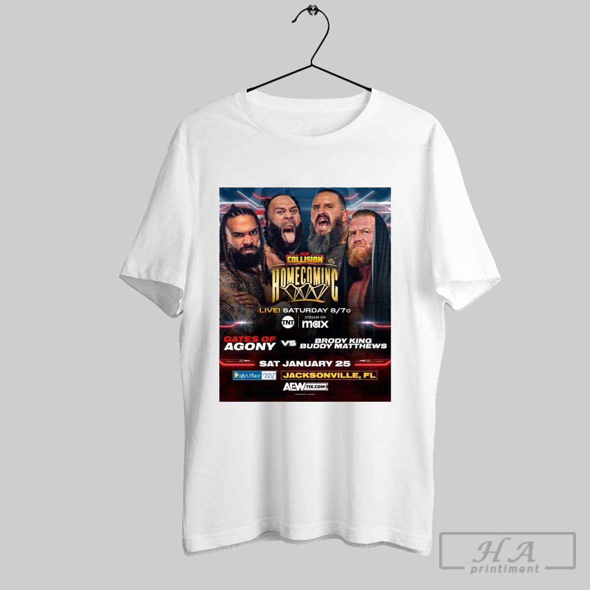 Aew Collision Homecoming Gates Of Agony Vs Brody King Buddy Matthews Sat 1 25 Jacksonville Fl T Shirt