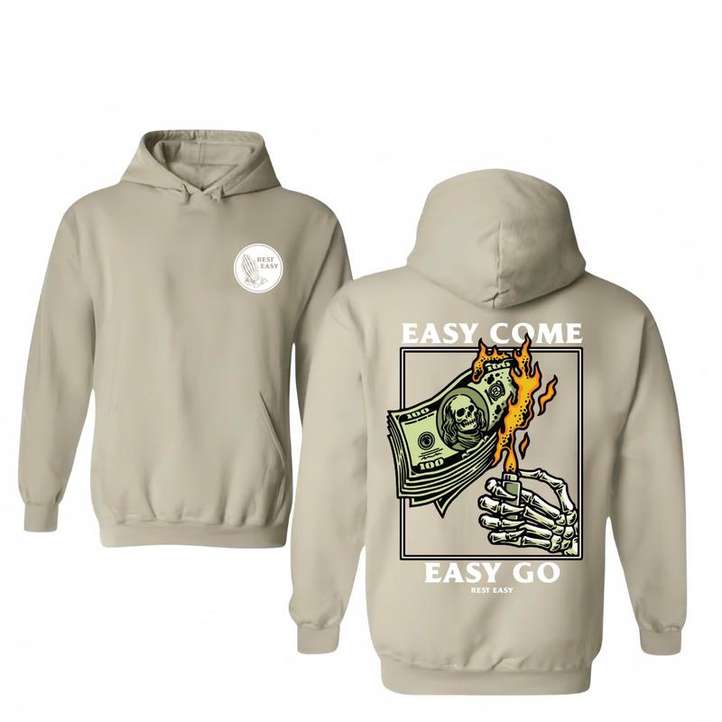 Rest Easy Hoodie - Easy Come Easy Go Skeleton Design, Ideal for Casual Wear, Comfortable and Stylish, Gift for Men, Gift for Women, Gift for You Mensw