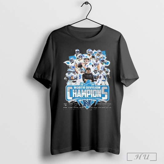 2024 North Division Champions Nfl Detroit Lions Players Name Signatures Shirt