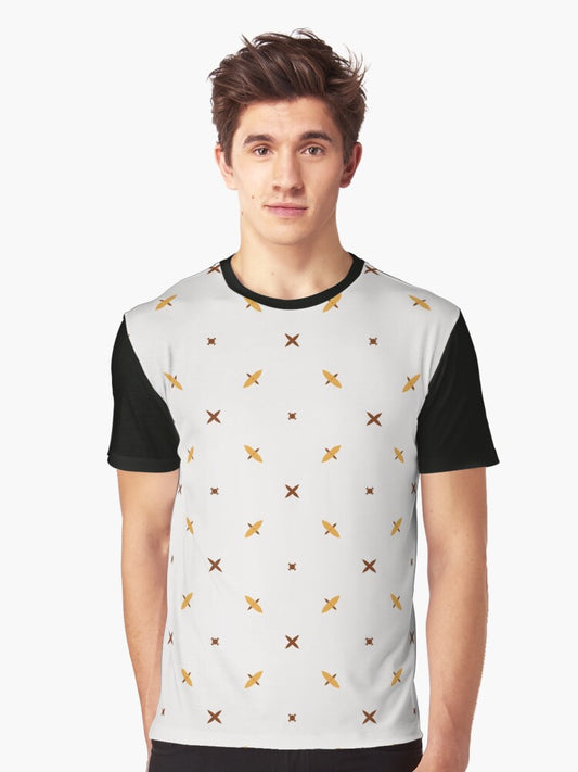 Simple Doted Golden Stars Graphic Texture Seamless Pattern Graphic T-Shirt