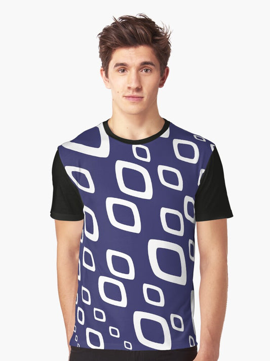 Blue African loincloth patterns Graphic T-Shirt