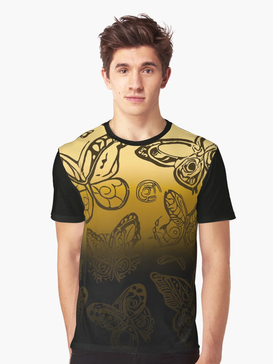 Gold butterfly Elegance Graphic T-Shirt
