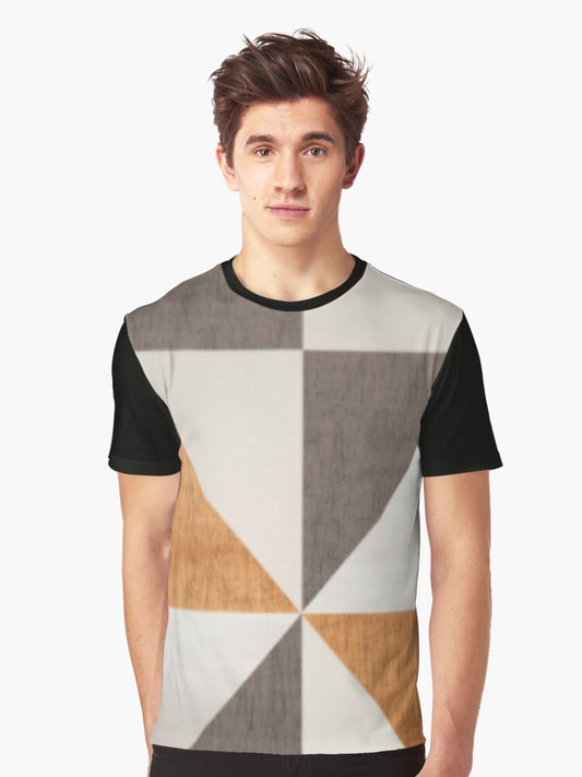 Copper, navy & pewter Mosaic geometric Graphic T-Shirt