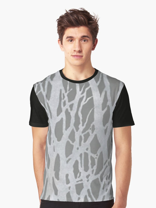 Grey Silver Tree Silhouette Graphic T-Shirt
