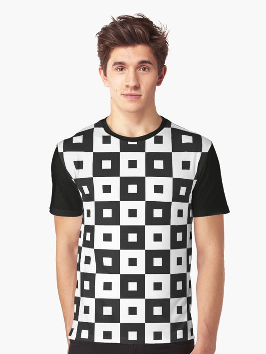 Square Pattern Graphic T-Shirt Style001
