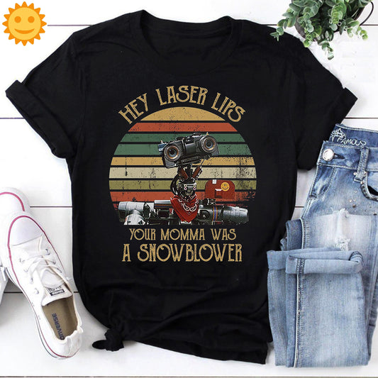 Hey Laser Lips Your Momma was A Snowblower Vintage T-Shirt, Short Circuit Shirt, Number 5 Shirt, Johnny 5 Shirt, 80s Movie Shirt
