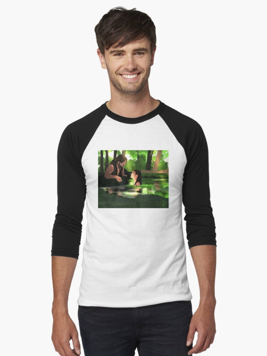 Mermaid's Lagoon - Illustration Baseball ¾ Sleeve T-Shirt