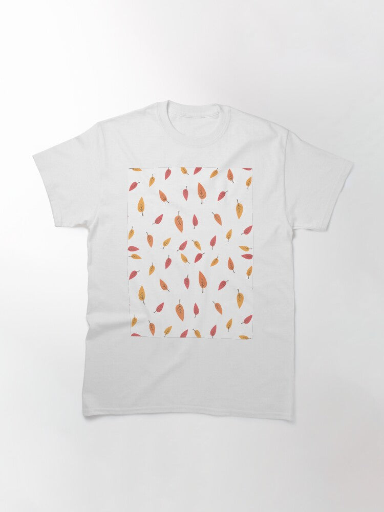 Falling Leaves Autumn Pattern Classic T-Shirt