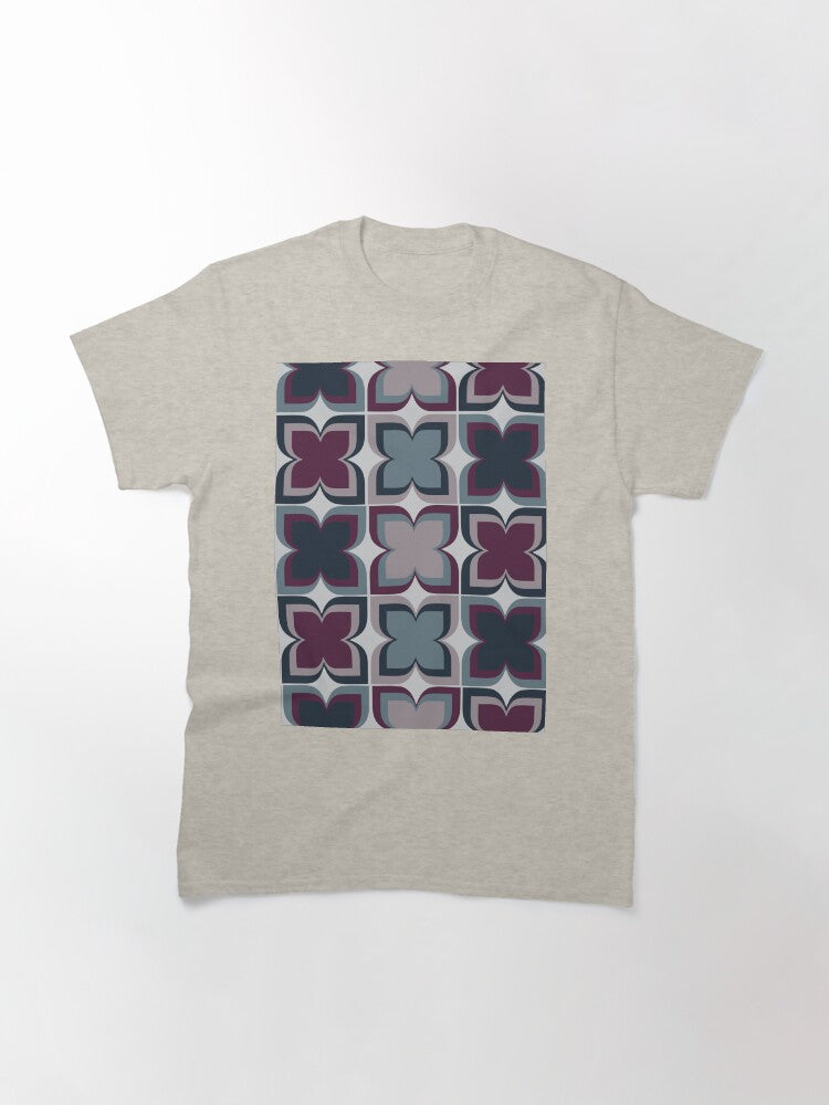 Purple Grey geometric Pattern Classic T-Shirt