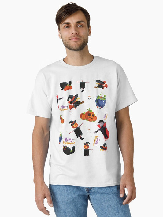 Halloween Witches Skull Pumpkin Classic T-Shirt