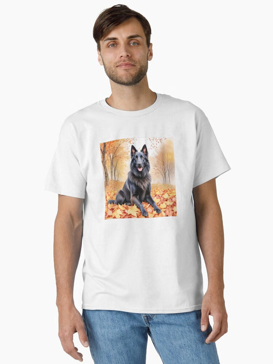 Belgian Sheepdog In Autumn Classic T-Shirt