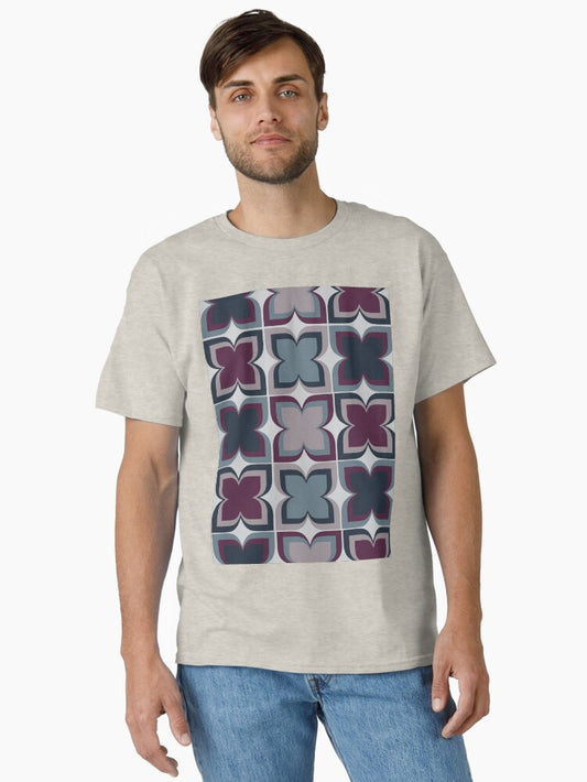Purple Grey geometric Pattern Classic T-Shirt