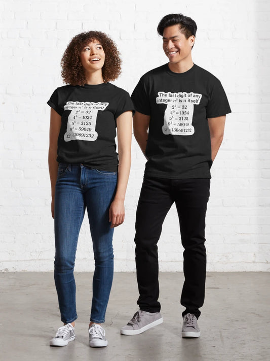 Number Theory Fun Fact – The Last Digit of n⁵ Is n Itself Sticker Classic T-Shirt