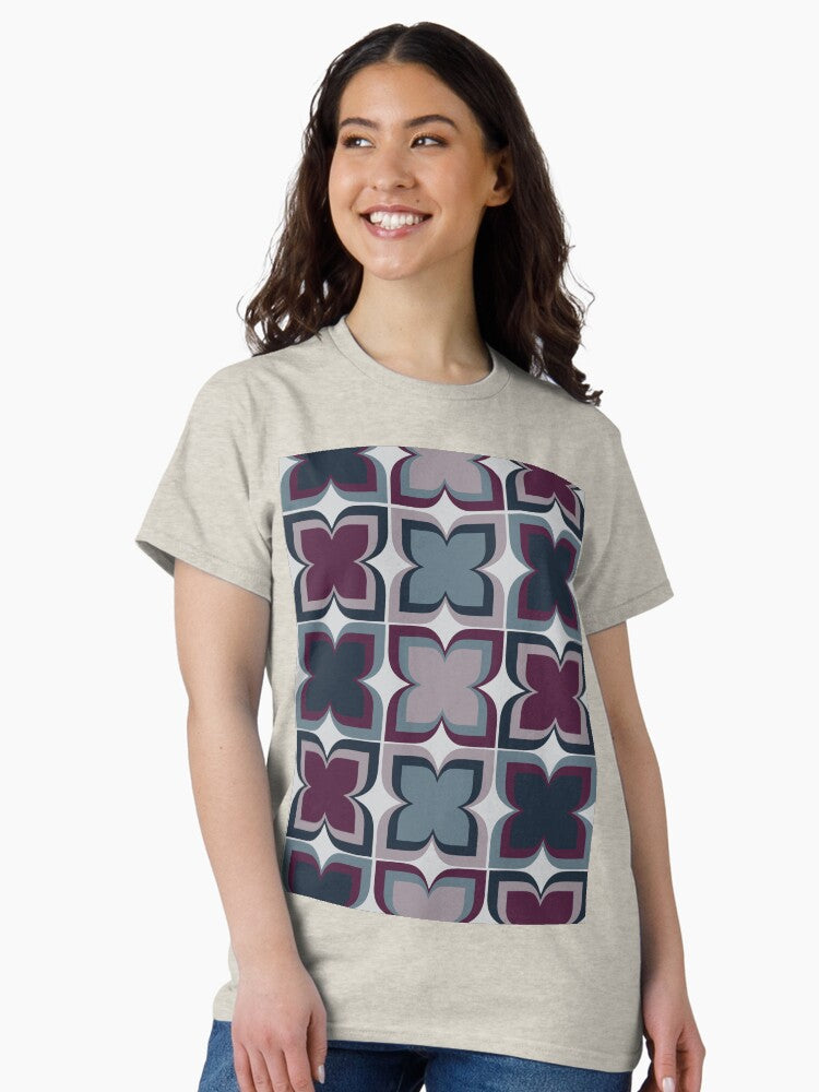 Purple Grey geometric Pattern Classic T-Shirt