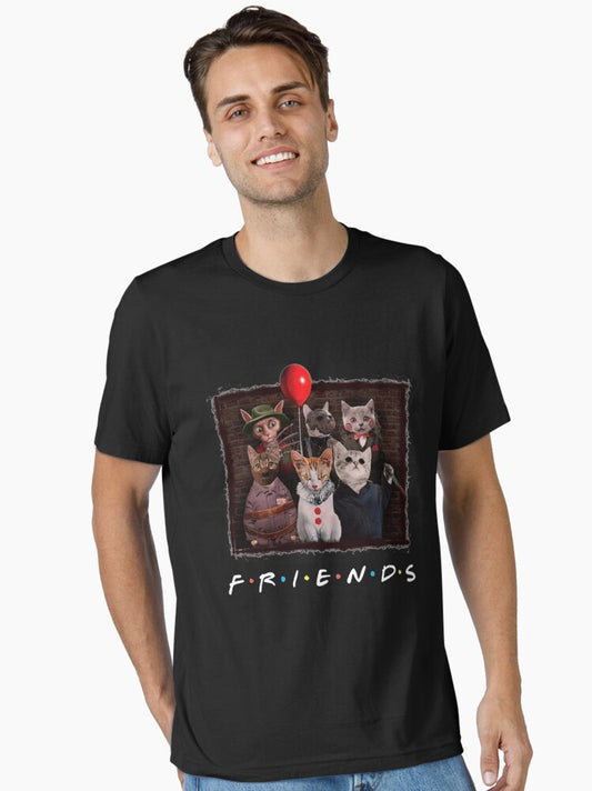 Halloween friends cat in horror movie character Essential T-Shirt