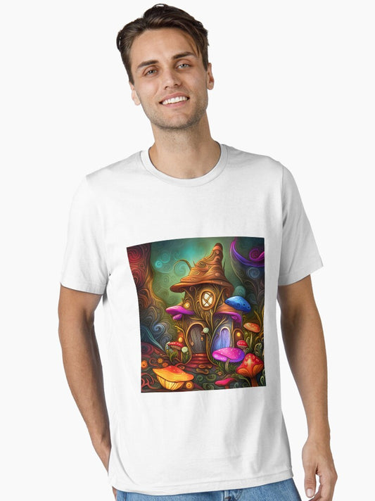 Magic Fairy Mushroom House in the Forest Essential T-Shirt