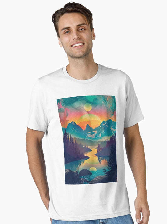 Surreal Mountain Landscape at Twilight Essential T-Shirt