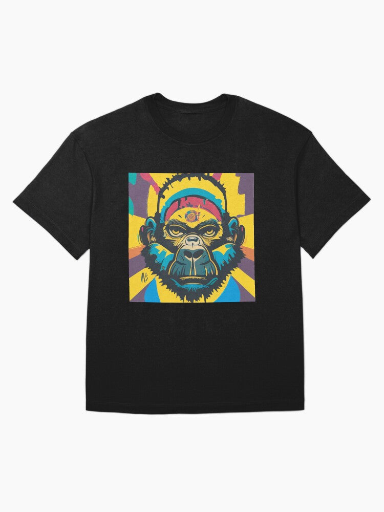 Make a Statement with Our Unique and Eye-Catching Street Art Urban Gorilla Design Oversized T-Shirt Style001