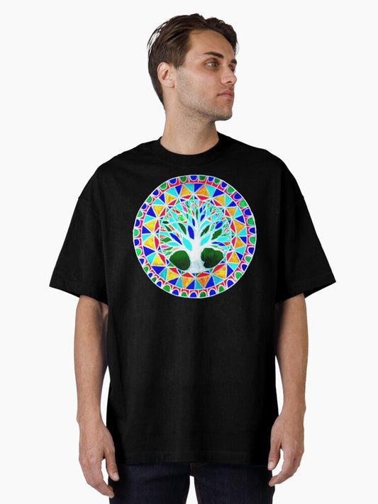 tree tattoo pattern Oversized T-Shirt