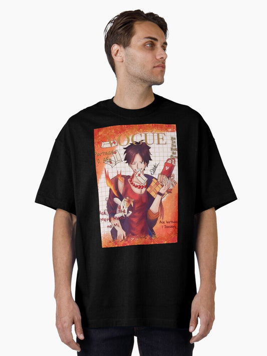 a drawing of portgas d ace Oversized T-Shirt