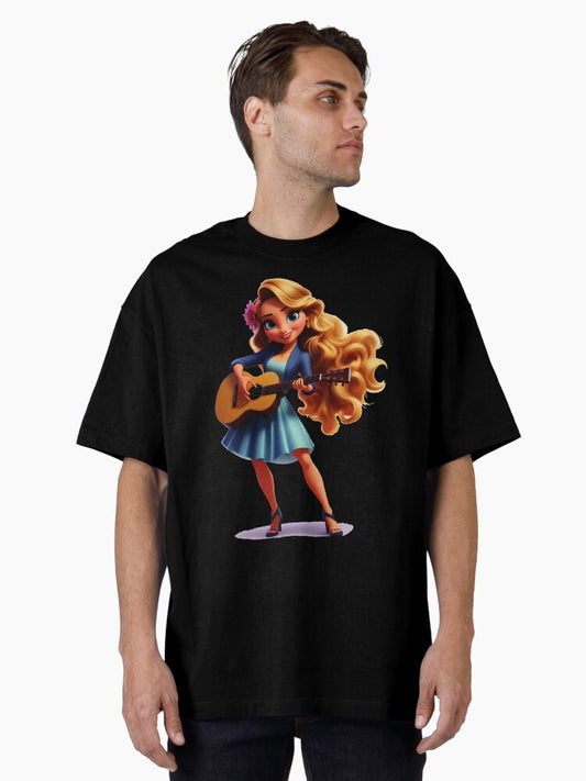 Girl, her guitar and a dream Oversized T-Shirt