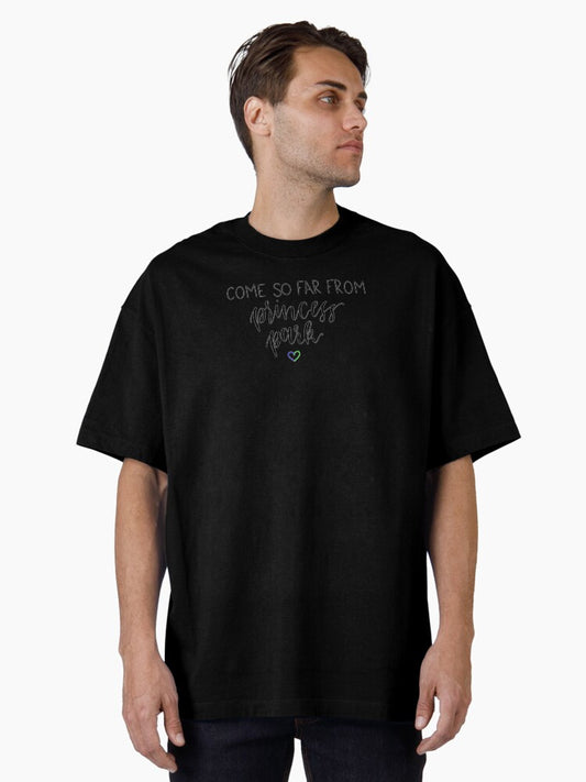 "Come so far from Princess park" quote from "Habit" song by Louis Tomlinson digital lettering Oversized T-Shirt