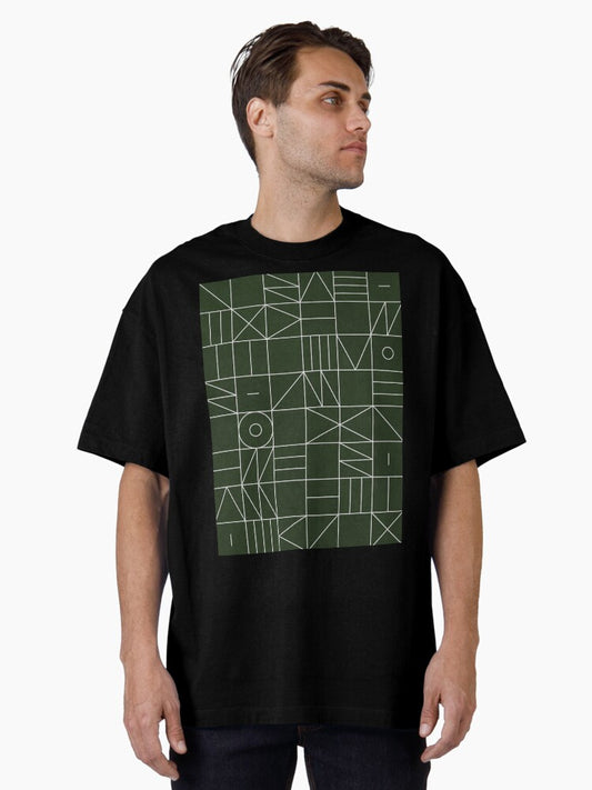 My Favorite Geometric Patterns No.6 - Deep Green Oversized T-Shirt