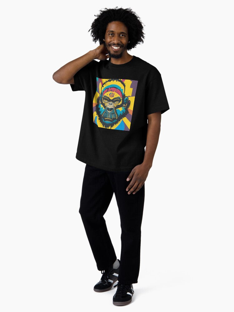 Make a Statement with Our Unique and Eye-Catching Street Art Urban Gorilla Design Oversized T-Shirt Style001