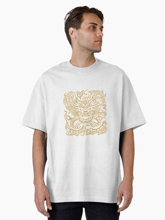 Asian dragon pattern Oversized T-Shirt Style004