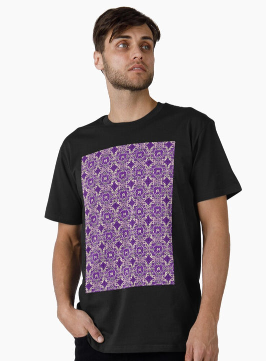 Purple Motif Trendy Pattern V16 Premium T-Shirt